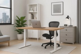 Herný stôl BR04 svetlohnedý s bielym rámom 120 cm