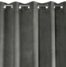 Moderný tmavo sivý záves zamatový 140 x 250 cm Dĺžka: 250 cm