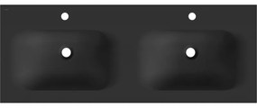 Mexen Vela, dvojumývadlo na zapustenie 121 x 46,5 cm, čierna matná, 25231271D