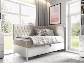 Kontinentálna posteľ Junior Gerdise 3, Strana: pravá, Rozmer postele: 80x200, Dostupné poťahy: ekokoža Soft 017 (biela) + Fresh 01
