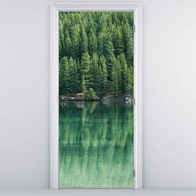 Fototapeta na dvere - Ihličnany pri jazere (95x205cm)