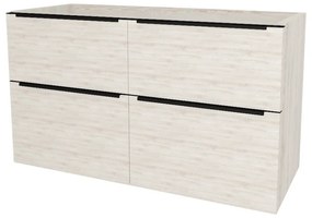 Mereo, Mereo Mailo, kúpeľňová skrinka 121 cm, čierne madlo, Multidecor, White Loft Pine, MER-CN593SBWLP1