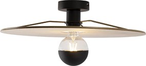 Stropné svietidlo čierne s plochým tienidlom taupe 45 cm - Combi