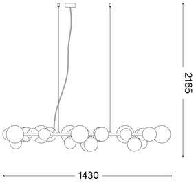 Ideal Lux - LED Luster na lanku PERLAGE 30xG9/3W/230V 143 cm čierna/dymová