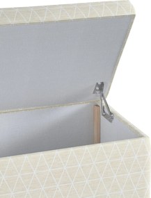 Truhlica čalúnená farba produktu béžová látka zapletaná, vzorované