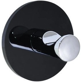 Vešiačik okrúhly style 5x5 cm čierny/chróm 8031