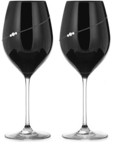 Diamante pohár na červené víno Silhouette City Black s kryštálmi Swarovski 470 ml 2KS