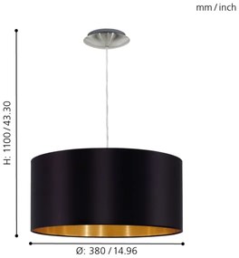 Eglo 31599 - Luster na lanku MASERLO 1xE27/60W/230V