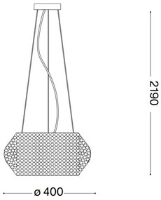 Ideal Lux - Krištáľový luster na lanku PASHA 6xE14/40W/230V pr. 40cm zlatá