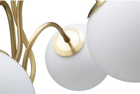 Biela/v zlatej farbe stolová lampa so skleneným tienidlom (výška 74 cm) Glamy – Mauro Ferretti