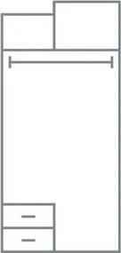 Šatníková skriňa so zásuvkami Tablo, šedá/enigma