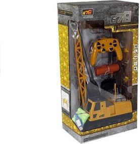 LEAN Toys Stavebné vozidlo na diaľkové ovládanie RC žeriav Pohyblivé rameno Svetlá žlté