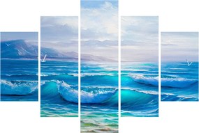 Obraz - Olejomaľba mora s čajkami (150x105 cm)