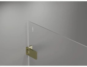 Mexen Lunar-F, skladací sprchový kút ľavý 100 x 100 cm, 8mm číre sklo, zlatý profil, 836-100-100-50-00-L