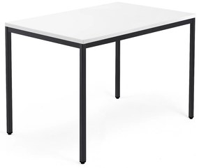 Kancelársky pracovný stôl QBUS, 1200x800 mm, biela/čierna