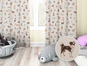 Biante Detský bavlnený záves Sandra SA-620 Psí kamaráti na krémovom 150x250 cm