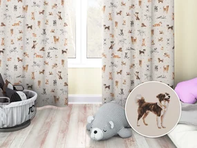 Biante Detský bavlnený záves Sandra SA-620 Psí kamaráti na krémovom 150x250 cm