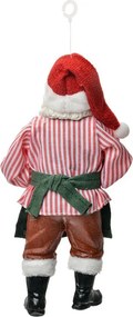 Závesná vianočná dekorácia Santa Claus držiaca mašinku - 9*6*17 cm
