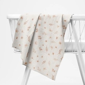 Biante Mušelínová plienka/dečka Nature MSN-085 Vetvičky s motýlikmi na krémovo bielom 100x100 cm