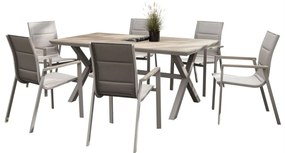 SÚPRAVA ZÁHRADNÉHO NÁBYTKU NELSON 6 x STOLIČKA + STÔL