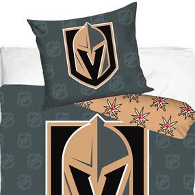 Hokejové posteľné obliečky NHL Vegas Golden Knights - motív Shields - 100% bavlna renforcé - 70 x 90 cm + 140 x 200 cm