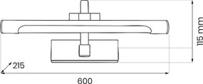 Nástenné LED svietidlo Vinci, 1x LED 15w, 4000k, (fi 60cm), b/g