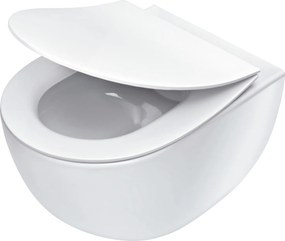 Deante Závesný WC komplet bez okraja Peonia - CDED6ZPW, vrátane SoftClose sedadla