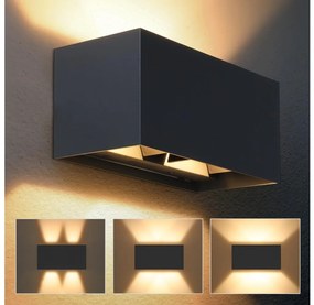 Brilagi - LED vonkajšie nástenné svietidlo DOUBLE CUBE LED/12W/230V antracit IP65
