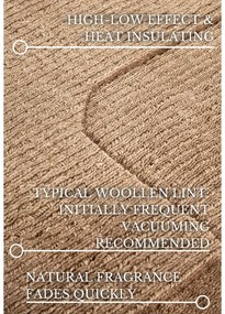 Béžový ručne tkaný vlnený behúň 80x250 cm Charlotte – Villeroy&amp;Boch