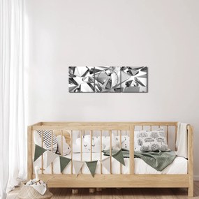 Obraz 3D abstrakcie (s hodinami) (90x30 cm)
