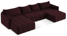 Vínovočervená rozkladacia/s úložným priestorom rohová pohovka (do tvaru "U") Moku – Makamii