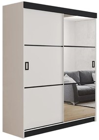 Skriňa Retro 3l 138 zrkadlo biely/čierna Mat