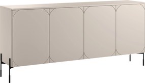 Štvordverová komoda Sonatia 200 cm - kasmír / čierne nohy