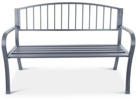 LONGWELL INDUSTRIAL LTD Záhradná lavica s opierkou, kovová konštrukcia - grafit