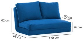 Modrá rozkladacia pohovka 120 cm Taida – Balcab Home