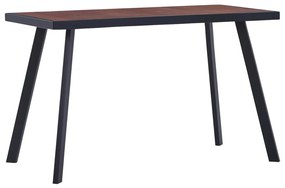 Jedálenský stôl, tmavé drevo a čierna 120x60x75 cm, MDF