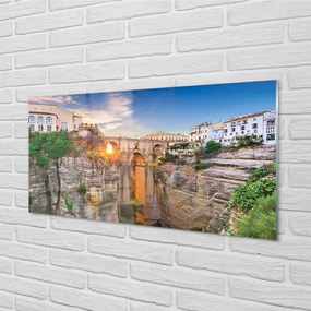 Sklenený obraz Španielsko Bridge sunset 100x50 cm