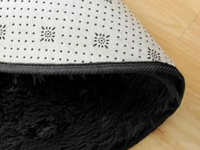 TZ Čierny okrúhly shaggy koberec Lana Rozmer: 80