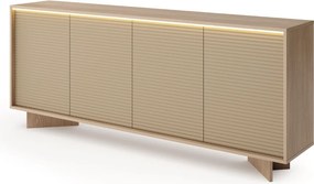 Veľká komoda Semi B 204 cm 4D LED cappuccino bolivar natural
