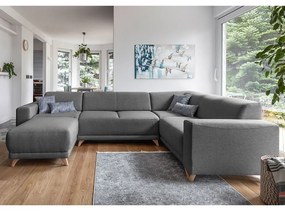 Sivá rozkladacia/s úložným priestorom rohová pohovka (pravý roh/do tvaru "U") Classy Sophie – Miuform