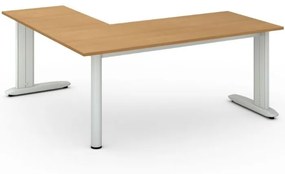Rohový kancelársky písací stôl PRIMO FLEXIBLE, 1800 x 1800 mm, dub prírodný