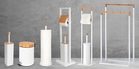 Odpadkový kôš do kúpeľne s bambusovým krytom 3l - biely