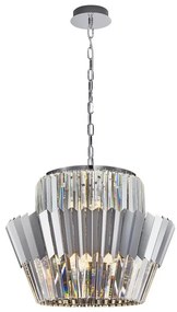 Luster na reťazi DONNA 12xE14/40W/230V pr. 55 cm matný chróm