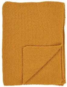 Žltá pletená deka z recyklovanej bavlny 130x170 cm Santos – House Nordic