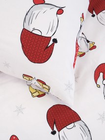 Vianočné bavlnené obliečky Renforcé - Trpaslíci biele