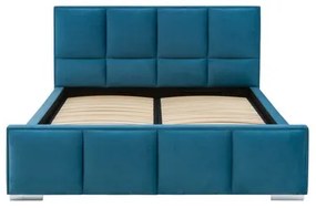 Modrá čalúnená posteľ FABRIZZIO SQUERE P 180x200 cm