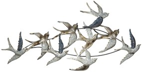 Nástenné kovové kŕdeľ vtákov - 116 * 62 * 6 cm