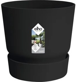 Kvetináč s miskou plastový elho greenville Ø 40 x 36 cm čierny