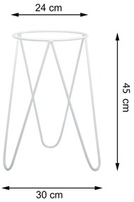 STOJAN NA KVETINÁČ TRIPOD 45X30X24 CM BIELA