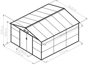 Záhradný domček G21 GAH 1300 - 340 x 382 cm, hnedý 63900584
